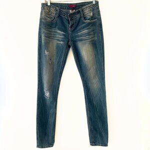 Vintage Bongo Denim Jeans Size 5 - Rhinestone & Embroidery Pockets